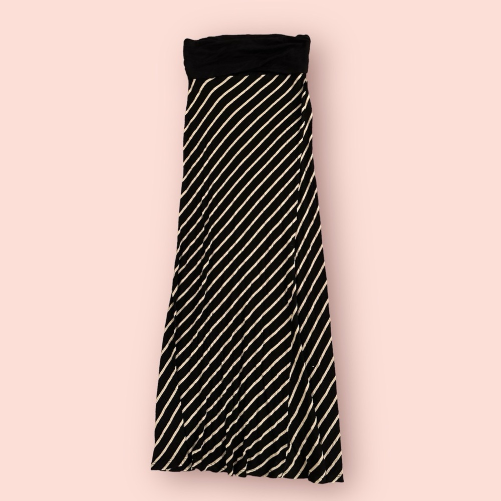 2 for $10! Black and white striped maxi skirt stretchy